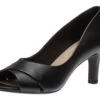 Clarks Alice Fern Black Leather Open-Toe Pump -Rockport Store CLAALICEFERN01