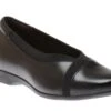 Clarks Un Darcey Ease Black Leather Flat -Rockport Store CLAUNDARCEYE01