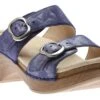 Dansko Sophie Blue Metallic Leather Slide Sandal -Rockport Store DANSOPHIE23