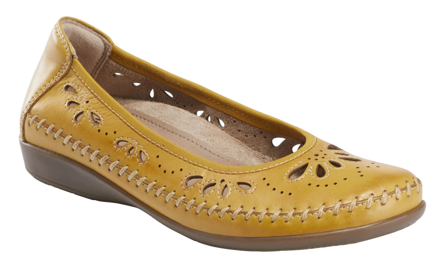 Alder Azza Orca Yellow Perforated Leather Ballet Flat 3 Alder Azza Orca Yellow Perforated Leather Ballet Flat