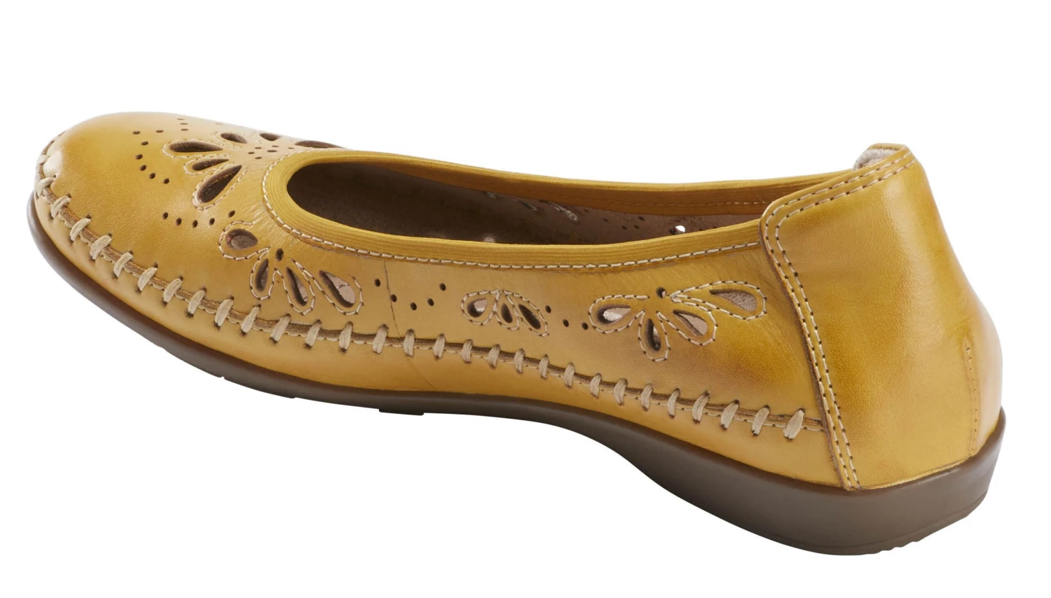 Alder Azza Orca Yellow Perforated Leather Ballet Flat 4 Alder Azza Orca Yellow Perforated Leather Ballet Flat - Image 2