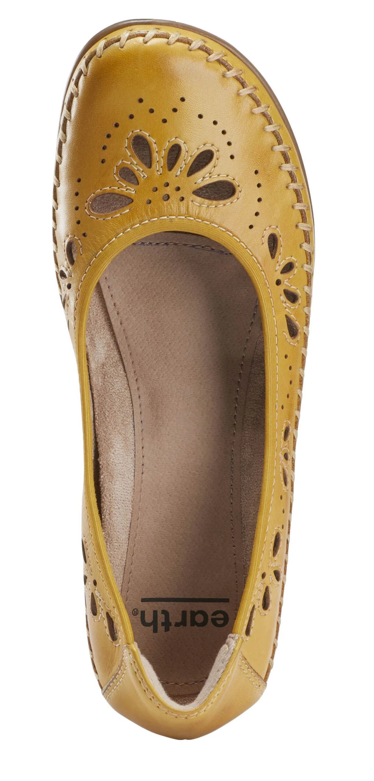 Alder Azza Orca Yellow Perforated Leather Ballet Flat 5 Alder Azza Orca Yellow Perforated Leather Ballet Flat - Image 3