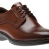 ECCO Lisbon Cognac Brown Leather Lace-Up Plain Toe Dress Shoe -Rockport Store ECC62210406