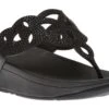 Elora Crystal Black Thong Sandal -Rockport Store FITELORAC01