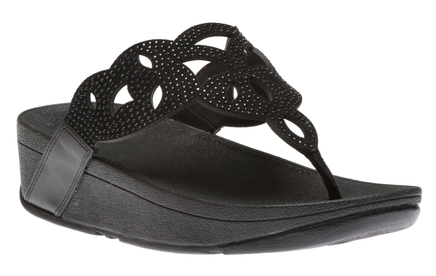 Elora Crystal Black Thong Sandal 3 Elora Crystal Black Thong Sandal