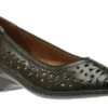 Rashida Black Perforated Leather Low Heel Pump -Rockport Store JEN5117782
