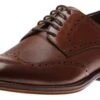 Conard Oak Brown Leather Embossed Wingtip Derby Shoe