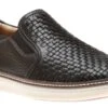 McGuffey Woven Black Leather Slip-On Sneaker -Rockport Store JOHMCGUFFEYW01