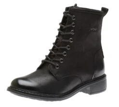 Josef Seibel Selena 06 Black Leather Lace-Up Ankle Boot