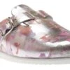 Mephisto Halina Pink Silver Leather Clog -Rockport Store MEPHALINA13