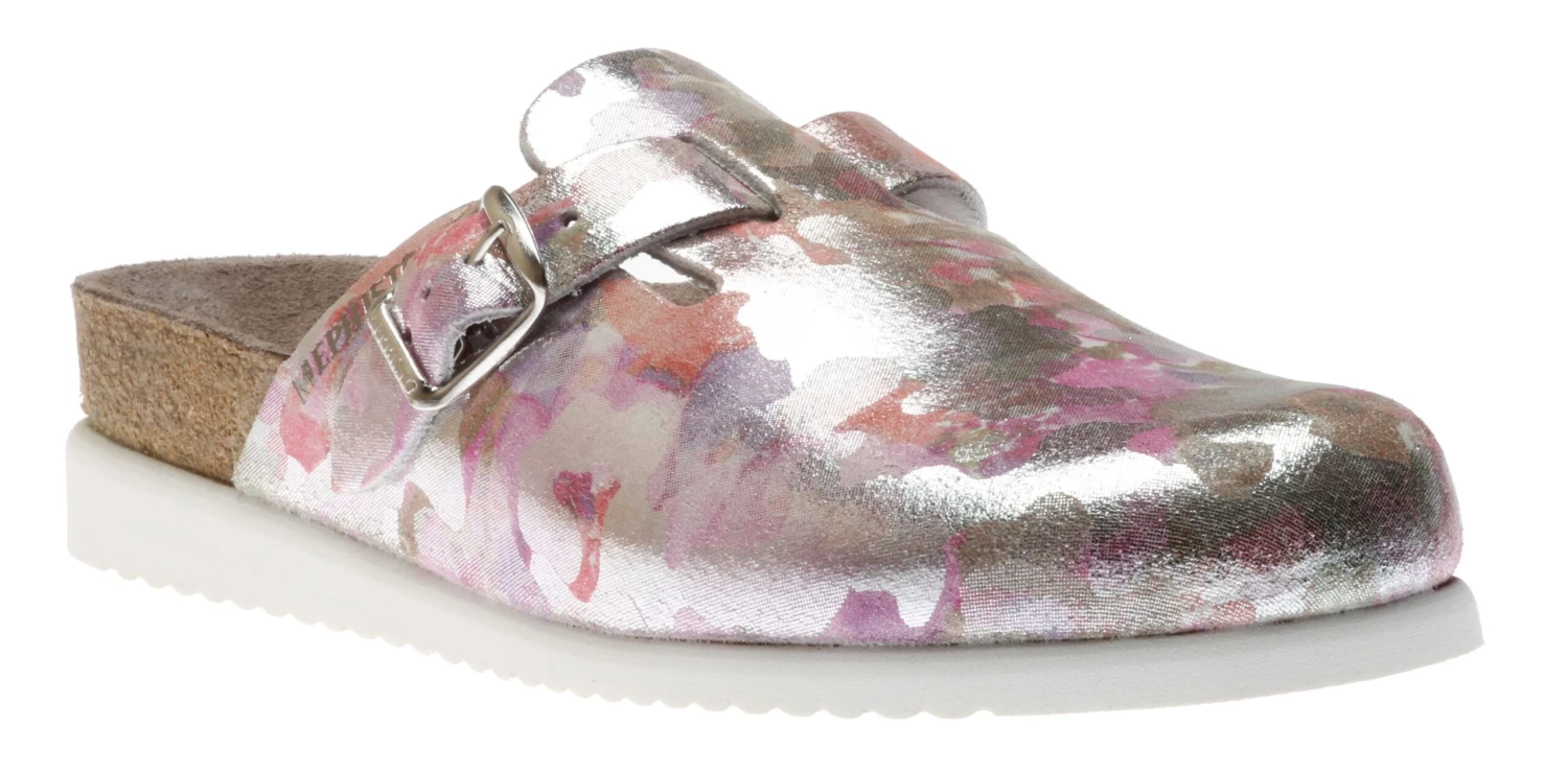 Mephisto Halina Pink Silver Leather Clog 3 Mephisto Halina Pink Silver Leather Clog