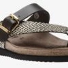 Mephisto Helen Mix Black Gold Cuba Leather Thong Sandal -Rockport Store MEPHELENMIX01