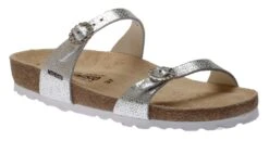 Mephisto Norie Silver Fiori Crystal Embellished Buckle Slide Sandal