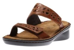 Cornet Brown Leather Slide Sandal