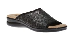 Ladies Black Silver Slide Sandal