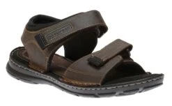 Rockport Darwyn Brown Leather Quarter-Strap Sports Sandal