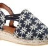 Toni Pons Noa Texa Blue White Embroidered Slip-On Espadrille Flat Sandal -Rockport Store TONNOA03