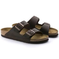 Birkenstock Arizona Hard Footbed Habana Brown Oiled Leather Slide Sandal -Rockport Store birarizona22d
