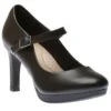 Clarks Ambyr Shine Black Leather Mary Jane Heel Pump -Rockport Store claambyrs01