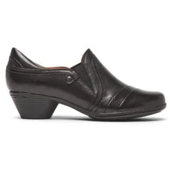 Laurel Slip-On Black Leather Low Heel -Rockport Store coblaurelso01d