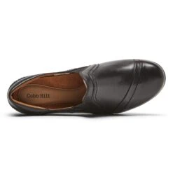 Laurel Slip-On Black Leather Low Heel -Rockport Store coblaurelso01e
