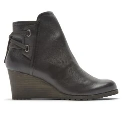 Lucinda Black Back Tie Ankle Wedge Boot -Rockport Store coblucindabt01c