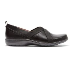 Penfield Envelope Black Leather Slip-On Flat -Rockport Store cobpenfielde01e