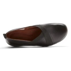 Penfield Envelope Black Leather Slip-On Flat -Rockport Store cobpenfielde01f