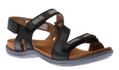 Rubey Black Asymmetrical Strappy Sandal
