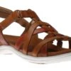 Rubey Woven Tan Brown Leather Sandal -Rockport Store cobrubeyw06