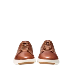 Cole Haan GrandPrø Brown Leather Lace-Up Tennis Sneaker -Rockport Store coltennis06b