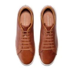 Cole Haan GrandPrø Brown Leather Lace-Up Tennis Sneaker -Rockport Store coltennis06final