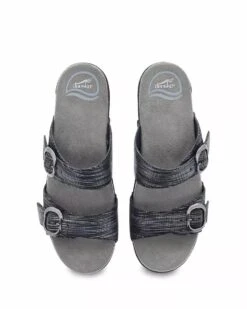 Dansko Sophie Black Metallic Leather Sandal -Rockport Store dansophie31d