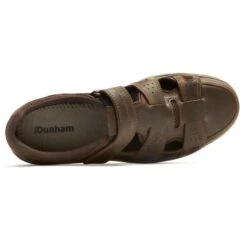 FitSmart Brown Leather Fisherman Sandal -Rockport Store dunfitsmart02e