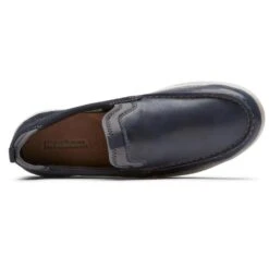 FitSmart Navy Leather Loafer -Rockport Store dunfitsmartlo03f
