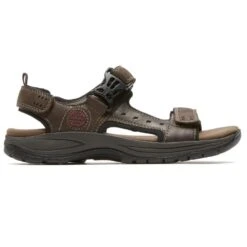 Nolan Brown Leather Adjustable Sandal -Rockport Store dunnolan02e