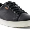 ECCO Women's Soft 7 Black Leather Lace-Up Sneaker