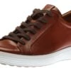 ECCO Men's Soft 7 Cognac Brown Leather Lace-Up Sneaker 2 ECCO Men's Soft 7 Cognac Brown Leather Lace-Up Sneaker -Rockport Store ecc47036406