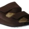 ECCO Men's 2nd Cozmo Mocha Brown Leather Double Strap Slide Sandal