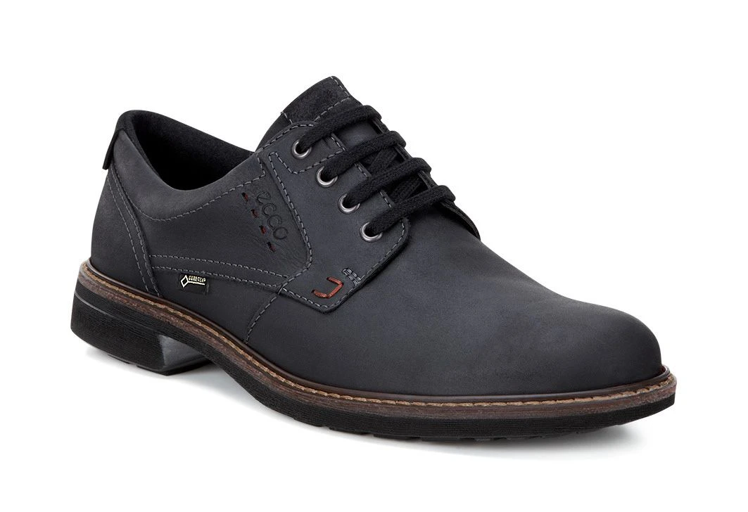 ECCO Turn Black Leather Gore-Tex Waterproof Plain Toe Derby 3 ECCO Turn Black Leather Gore-Tex Waterproof Plain Toe Derby
