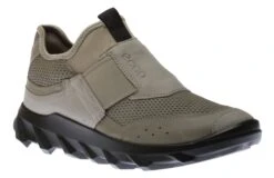 ECCO MX Vetiver Green Leather Mesh Slip-On Sneaker
