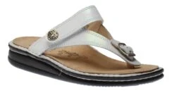 Finn Comfort Alexandria White Leather Thong Sandal