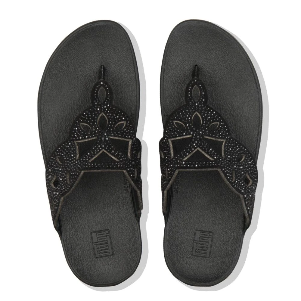 Elora Crystal Black Thong Sandal 4 Elora Crystal Black Thong Sandal - Image 2