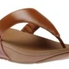 Lulu Light Tan Brown Leather Thong Sandal