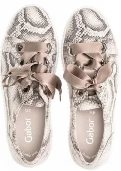 Gabor 43.330.30 Taupe Snakeskin Lace-Up Sneaker -Rockport Store gab43 330 30c