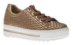 Gabor 66.499.30 Florenz Taupe Gold Metallic Platform Sneaker