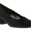 Gabor 92.221.47 Black Suede Leather Scalloped Block Heel -Rockport Store gab92 221 47