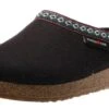 Haflinger Grizzly Franzl Black Wool Patterned Trim Felt Clog -Rockport Store hafgrizzly01