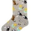 Hotsox Women's Bad Cat Grey Crew Socks -Rockport Store hotbadcat