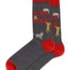 Hotsox Men's Cat Dad Charcoal Crew Socks -Rockport Store hotcatdad